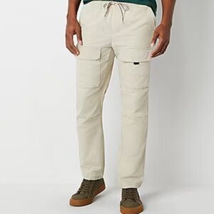 NWT - Arizona Mens Straight Fit Canvas Cargo SMALL